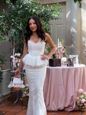 white christmas dresses The Vera Dress in White Baroque Floral 2 / White Baroque Floral main image 1